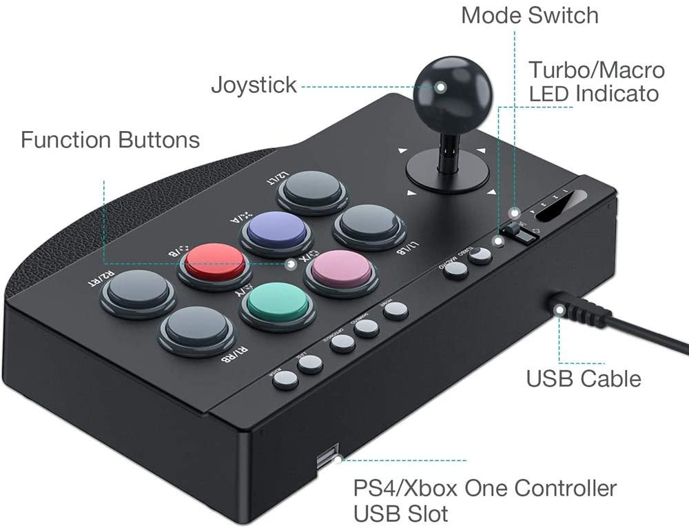 C-FUNN Street Fighter Ordinateur Pc Game Controller USB Vibration