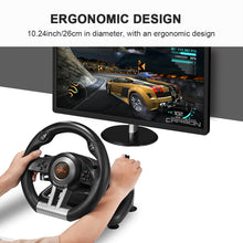 Load image into Gallery viewer, PXN V3II PC Racing Wheel, 180 Degree Universal Usb Car Racing Game Steering Wheel with Pedal for Windows PC, PS3, PS4, Xbox One, Nintendo Switch(Black)