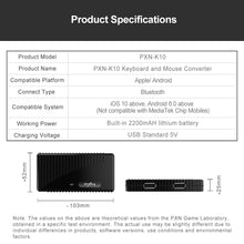 Load image into Gallery viewer, PXN K10 Mobile Keyboard and Mouse Adapter USB Game Controller Converter for iOS/Android/iPhone Compatible with Call of Duty/PUBG
