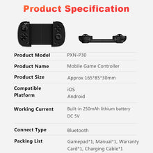 Load image into Gallery viewer, Mobile Game Controller, PXN P30 Wireless Phone Gaming Controller, Gamepad Supports Mobile Key Mapping for iOS, Android, iPhone