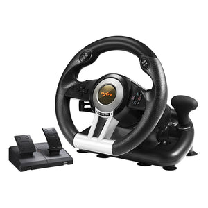 PXN V3II PC Racing Wheel, 180 Degree Universal Usb Car Racing Game Steering Wheel with Pedal for Windows PC, PS3, PS4, Xbox One, Nintendo Switch(Black)