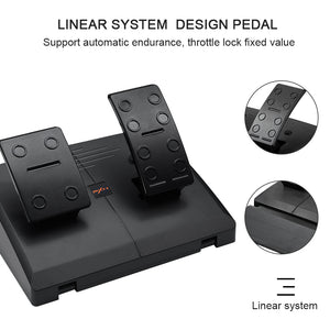 PXN V3II PC Racing Wheel, 180 Degree Universal Usb Car Racing Game Steering Wheel with Pedal for Windows PC, PS3, PS4, Xbox One, Nintendo Switch(Black)